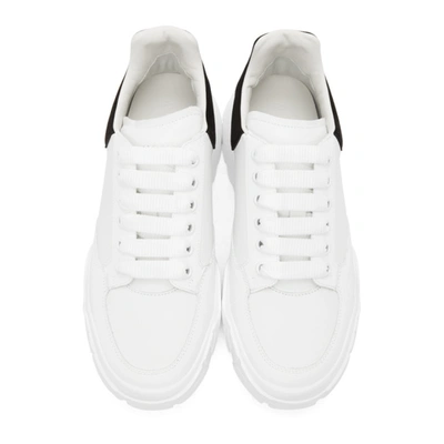 Shop Alexander Mcqueen White Leather Court Sneakers In 9061 Op.whi