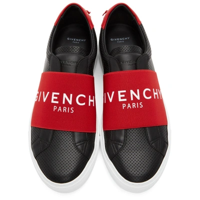 Shop Givenchy Black Webbing Urban Knots Slip-on Sneakers In 009-black/r