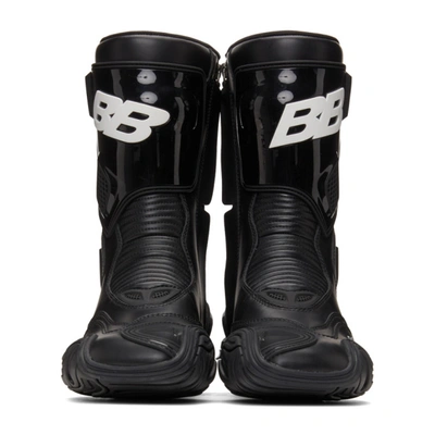 Shop Balenciaga Black Tyrex Biker Boots In 1090 Blkwht