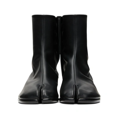 Maison Margiela Vintage Leather Tabi Boots In Black