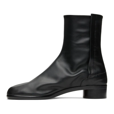 Maison Margiela Vintage Leather Tabi Boots In Black