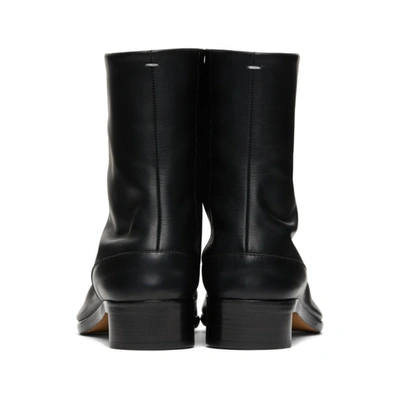 Maison Margiela Vintage Leather Tabi Boots In Black