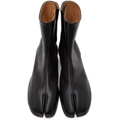 Maison Margiela Vintage Leather Tabi Boots In Black