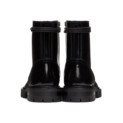 Shop Ann Demeulemeester Black Combat Boots In Abrasi Nero