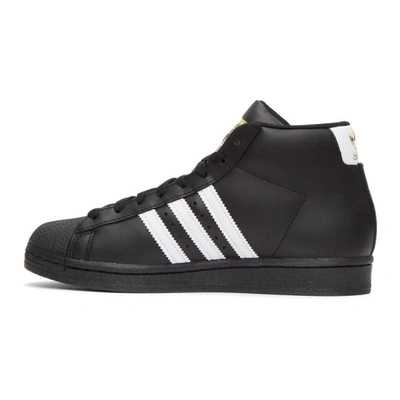 Shop Adidas Originals Black Pro Model High-top Sneakers In Wht/blk