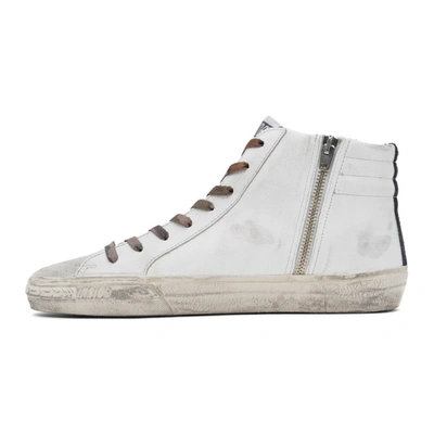 Shop Golden Goose White & Red Slide High-top Sneakers In 80185 White