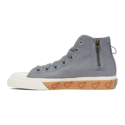 Shop Adidas X Human Made Grey Nizza Hi Sneakers In Greyfive