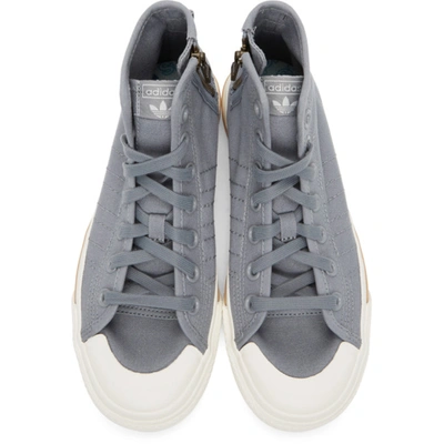 Shop Adidas X Human Made Grey Nizza Hi Sneakers In Greyfive