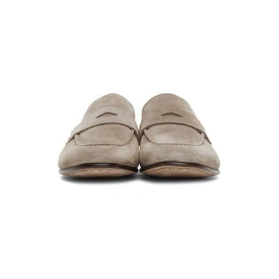 Shop Dunhill Beige Suede Soft Chiltern Loafers In 270 Stone