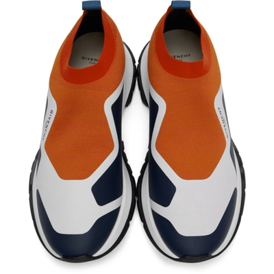 Shop Givenchy Orange Spectre Knit Sneakers In 818-orange