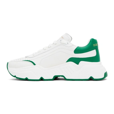 Shop Dolce & Gabbana Dolce And Gabbana White And Green Daymaster Sneakers In 8i174 Bimen