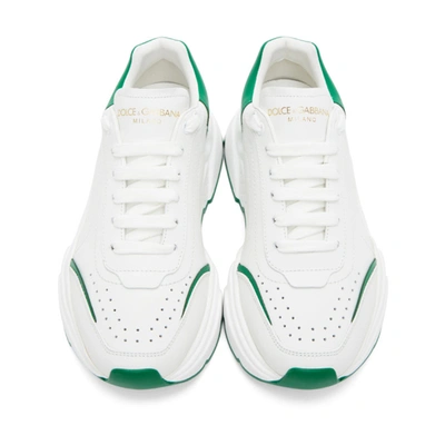 DOLCE AND GABBANA 白色 AND 绿色 DAYMASTER 运动鞋