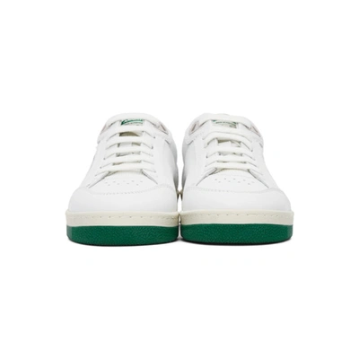 Shop Axel Arigato White And Green Clean 180 Sneakers In Whigreen