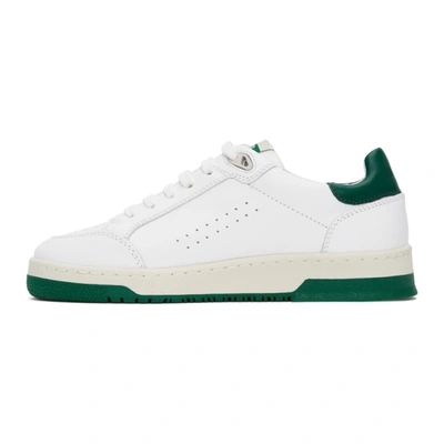 Shop Axel Arigato White And Green Clean 180 Sneakers In Whigreen