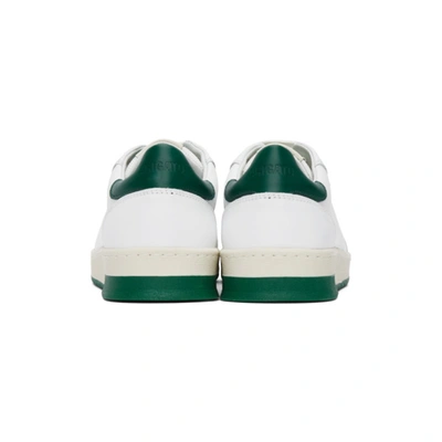 Shop Axel Arigato White And Green Clean 180 Sneakers In Whigreen