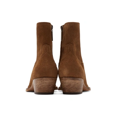 Shop Saint Laurent Brown Suede Lukas Boots In 5710 Noiset