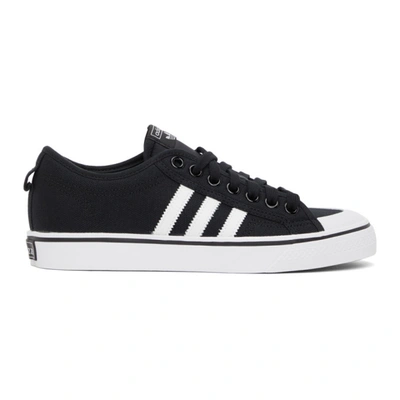 Shop Adidas Originals Black Nizza Sneakers In Black/white