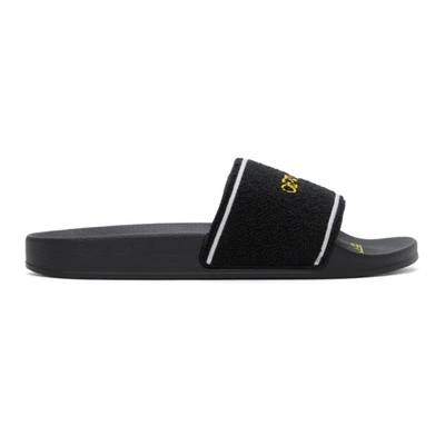 Off-white Men's Logo Towel Slide Sandals In Black | ModeSens