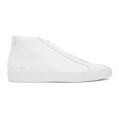 Shop Common Projects White Original Achilles Mid Sneakers In 0506 White