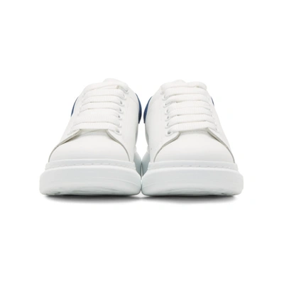 Shop Alexander Mcqueen White & Navy Oversized Sneakers In 9086 Blue