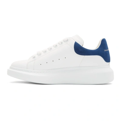 Shop Alexander Mcqueen White & Navy Oversized Sneakers In 9086 Blue