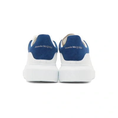 Shop Alexander Mcqueen White & Navy Oversized Sneakers In 9086 Blue