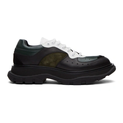 Shop Alexander Mcqueen Black & Green Tread Slick Sneakers In Forest/black/white