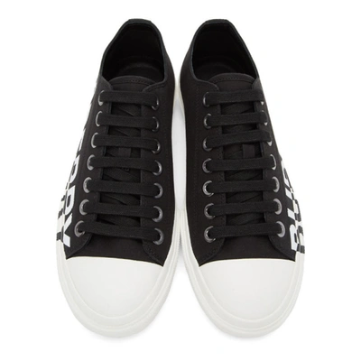 Shop Burberry Black & White Larkhall M Logo Sneakers In Black / Opt