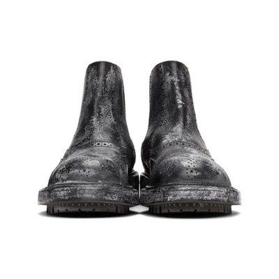 Shop Dolce & Gabbana Black Leather Vintage-look Chelsea Boots In 80999 Nero