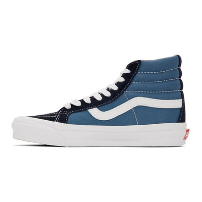 Shop Vans Navy Og Sk8 Skool-hi Lx Sneakers