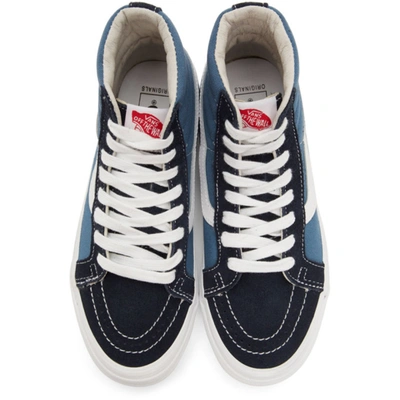 Shop Vans Navy Og Sk8 Skool-hi Lx Sneakers