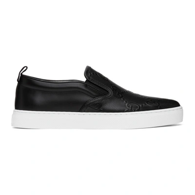 Shop Gucci Black ' Signature' Dublin Sneakers In 1000 Black