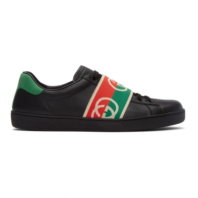 GUCCI Ace Web Interlocking G sneaker black leather 7.5 G 8.5 US 41.5 EUR  576136