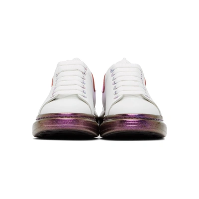 Shop Alexander Mcqueen White & Pink Iridescent Oversized Sneakers In 9056 Whi/mu