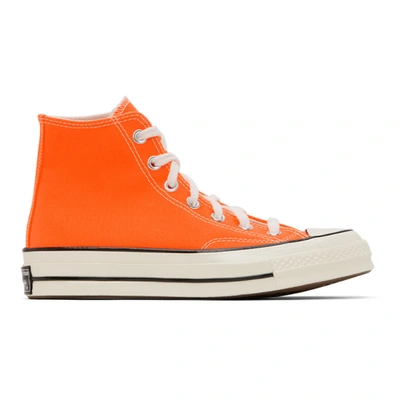 Shop Converse Orange Chuck 70 High Sneakers In Total Orang
