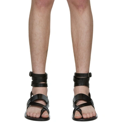 Shop Saint Laurent Black Culver Ankle Strap Sandals In 1000 Nero