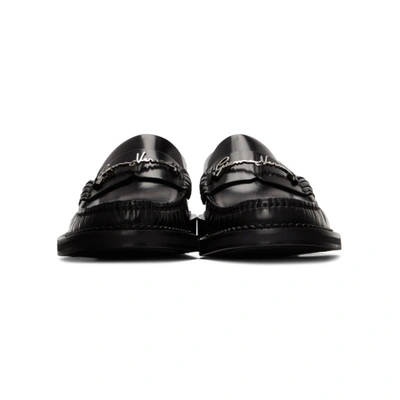Shop Versace Black Gv Signature Loafers In D41p Blksil