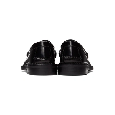 Shop Versace Black Gv Signature Loafers In D41p Blksil