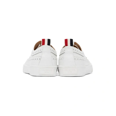 Shop Thom Browne White Leather Longwing Sneaker Brogues In 100 White