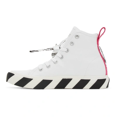 Shop Off-white White & Black Vulcanized Mid-top Sneakers In White/black