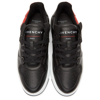 Shop Givenchy Black & Red Wing Sneakers In 009-black/r