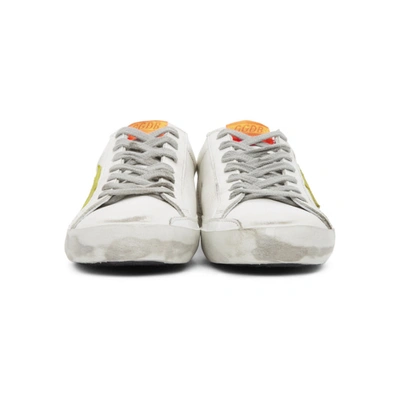 Shop Golden Goose White And Yellow Superstar Sneakers In Whiteyellow