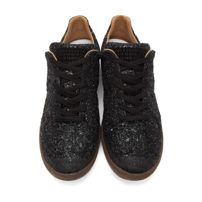 Shop Maison Margiela Black Glitter Replica Sneakers In H8286 Black