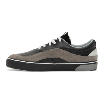 Shop Palm Angels Black And Grey Palm Vulcanized Low Sneakers In Black Silve