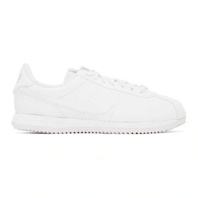 Shop Nike White Cortez Basic Sneakers In 110 White/w