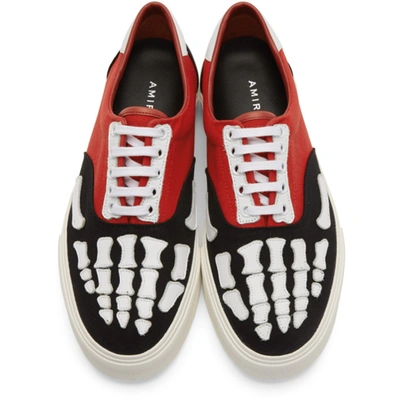 Shop Amiri Black & Red Skeleton Toe Sneakers In Brw
