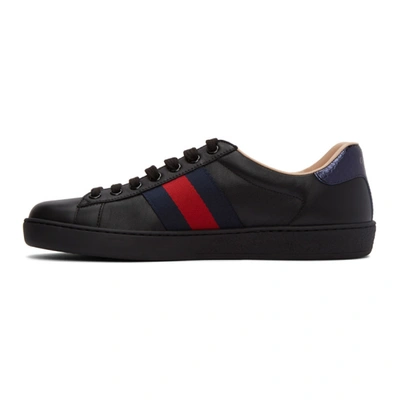 Shop Gucci Black Embroidered Ace Sneakers In 1284 Black
