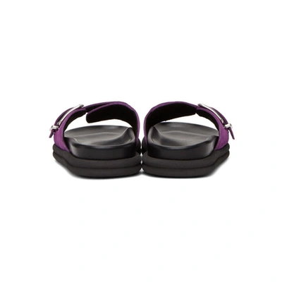 Shop Dries Van Noten Purple Suede Slip-on Sandals In 400 Violet