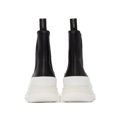 Shop Alexander Mcqueen Black Tread Slick Chelsea Boots In 1071 Black/white/sil