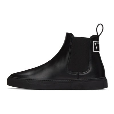 Shop Valentino Black  Garavani Vltn Beatle Chelsea Boots In 0no Nero/bi